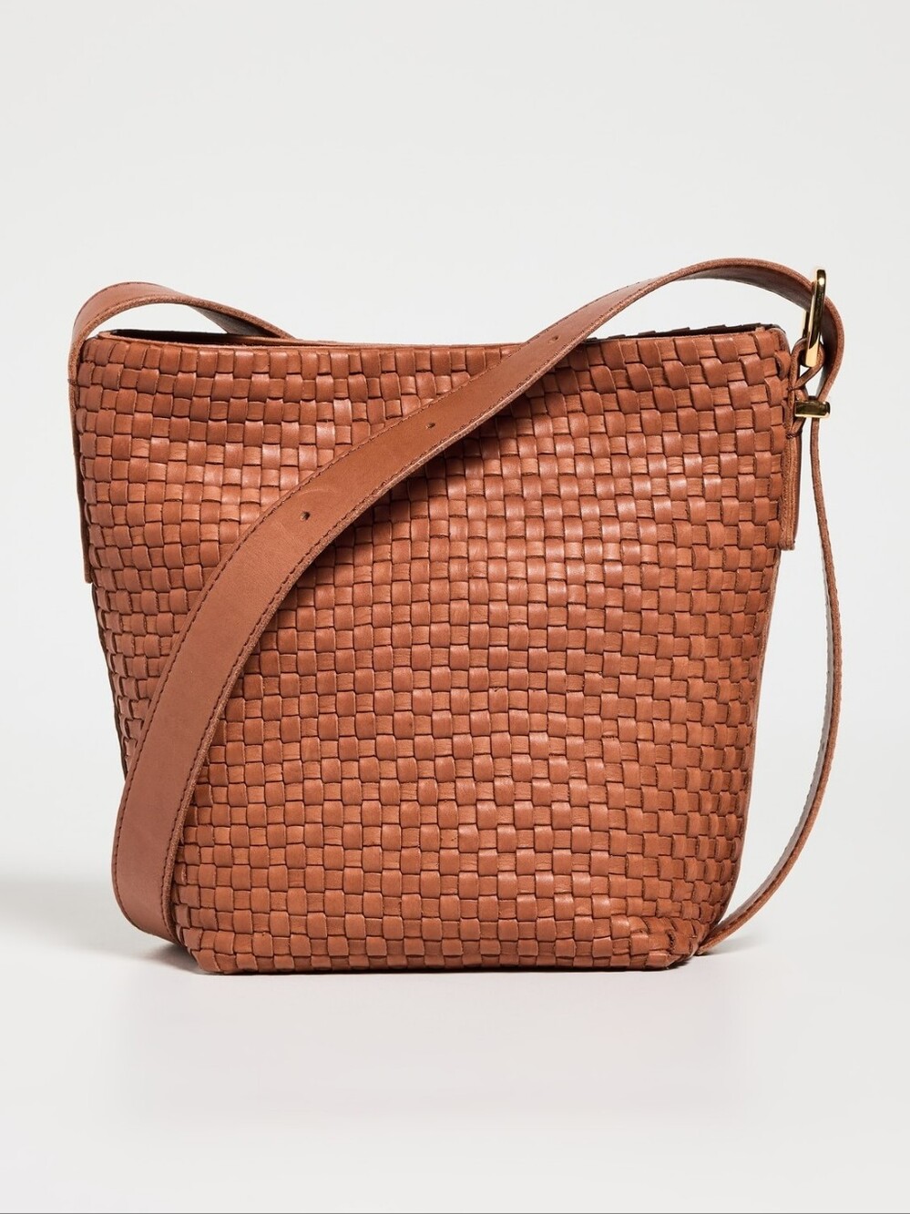 Madewell Essential Mini Bucket Woven Tote NWT Warm Cinnamon